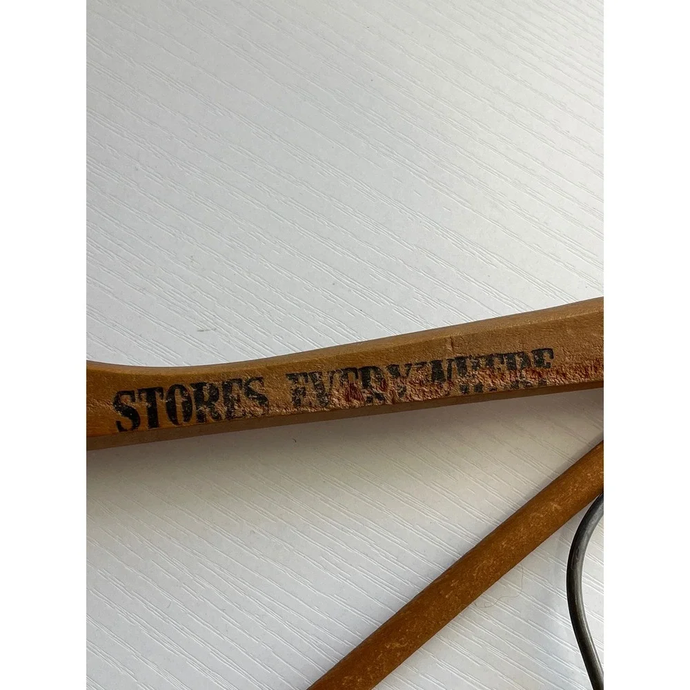 MCM Vintage Pullman &‎ Larken Clothes Wooden Suit Hangers Advertising Set of 2